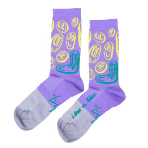 I Draw On Bikes Smiley Socks - violet dream