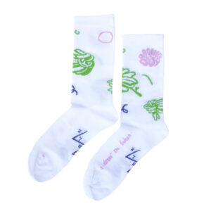 I Draw On Bikes Racing Daisy Socks - white