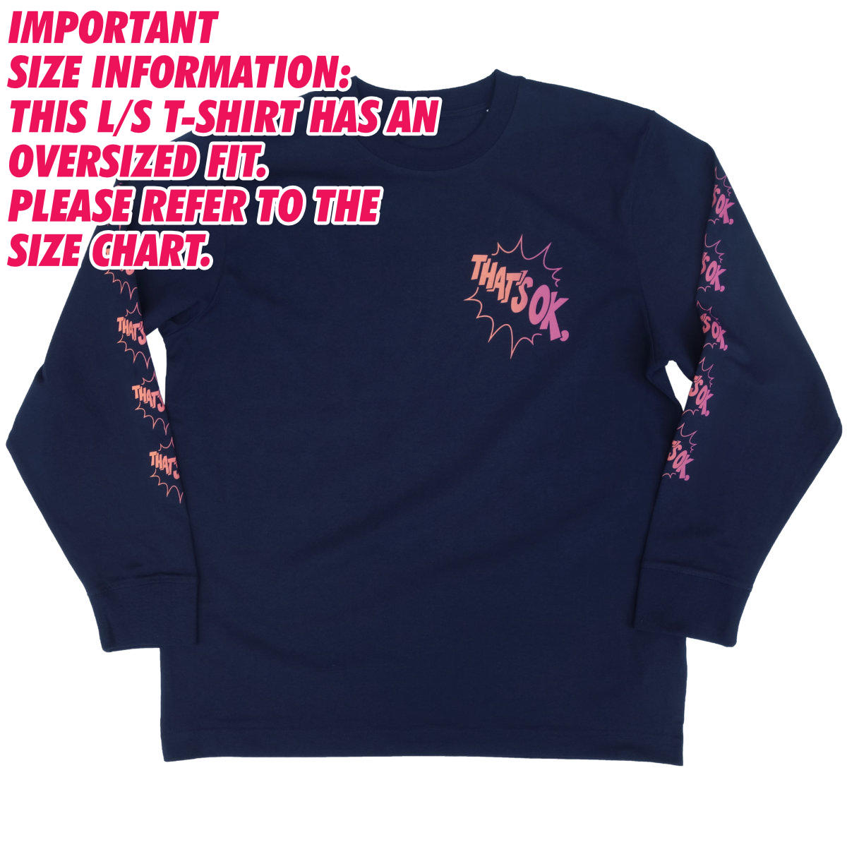 That's Ok Heavy OS L/S T-Shirt - french navy